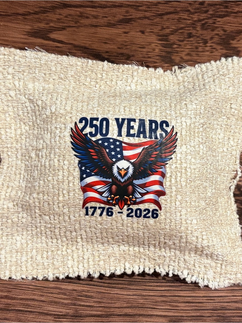 250 Years Eagle Graphic Patriot pillow- Cream